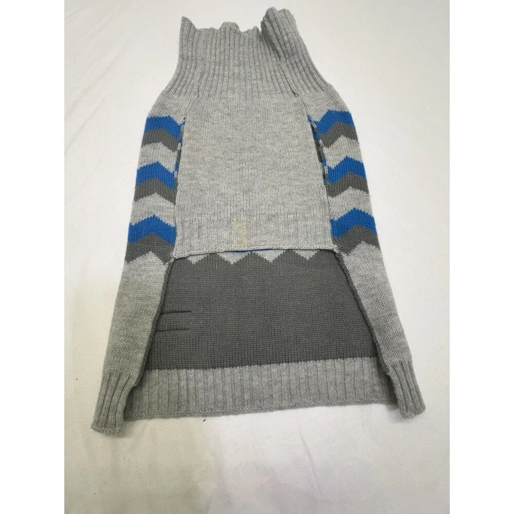 Medium Size‎ Dog Sweater Akc Kennel Club Blue Aztec Western Stripe Preppy
